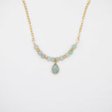 Beaded Birthstone Necklace - March/Aquamarine