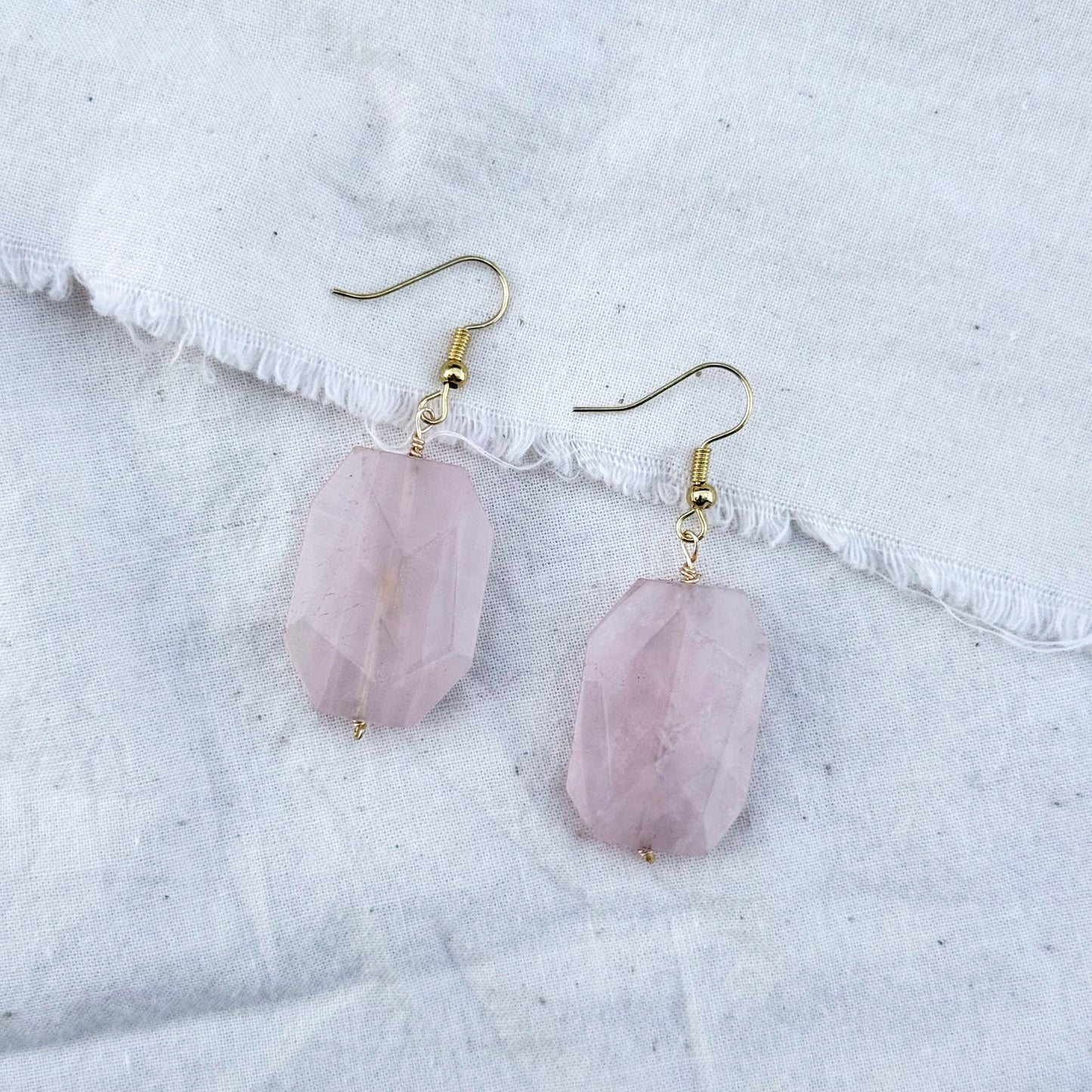 Rose Quartz Necklace and Earring Set